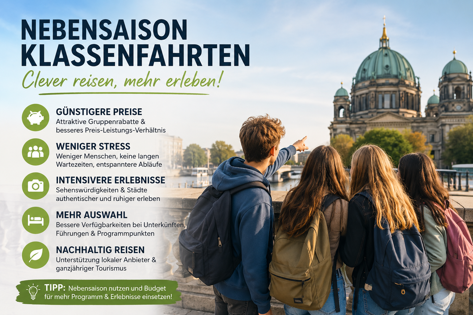 Nebensaison Reisen Klassenfahrt